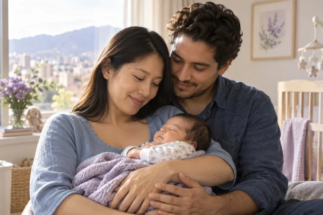Parents with their baby
